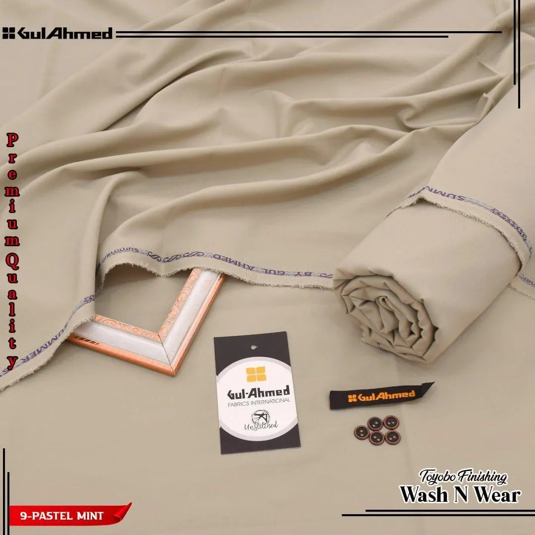 Men’s Unstitched Wash And Wear Plain Suit